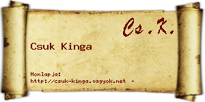 Csuk Kinga névjegykártya
